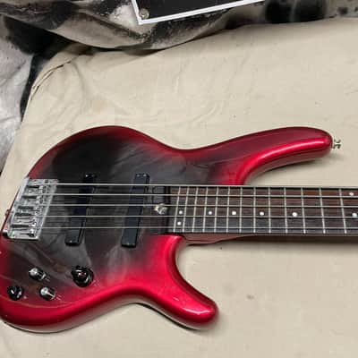 Heartfield DR Series DR-5 5-string Bass Aguilar Preamp MIJ Made In Japan Red/Black image 2
