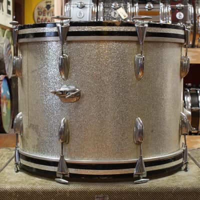 1970s Slingerland Gene Krupa Deluxe Outfit in Sparkling Silver Pearl 14x20 9x13 16x16 image 4