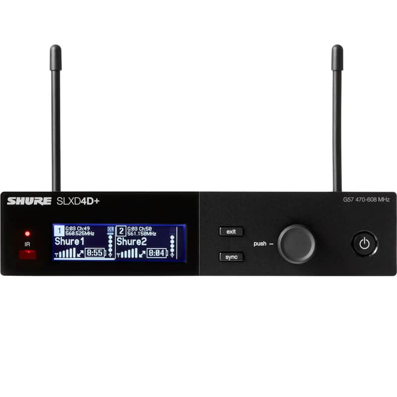 Shure SLXD4D+ Dual-Channel Digital Wireless Rackmount Receiver - G57 : 470 to 608 MHz image 1