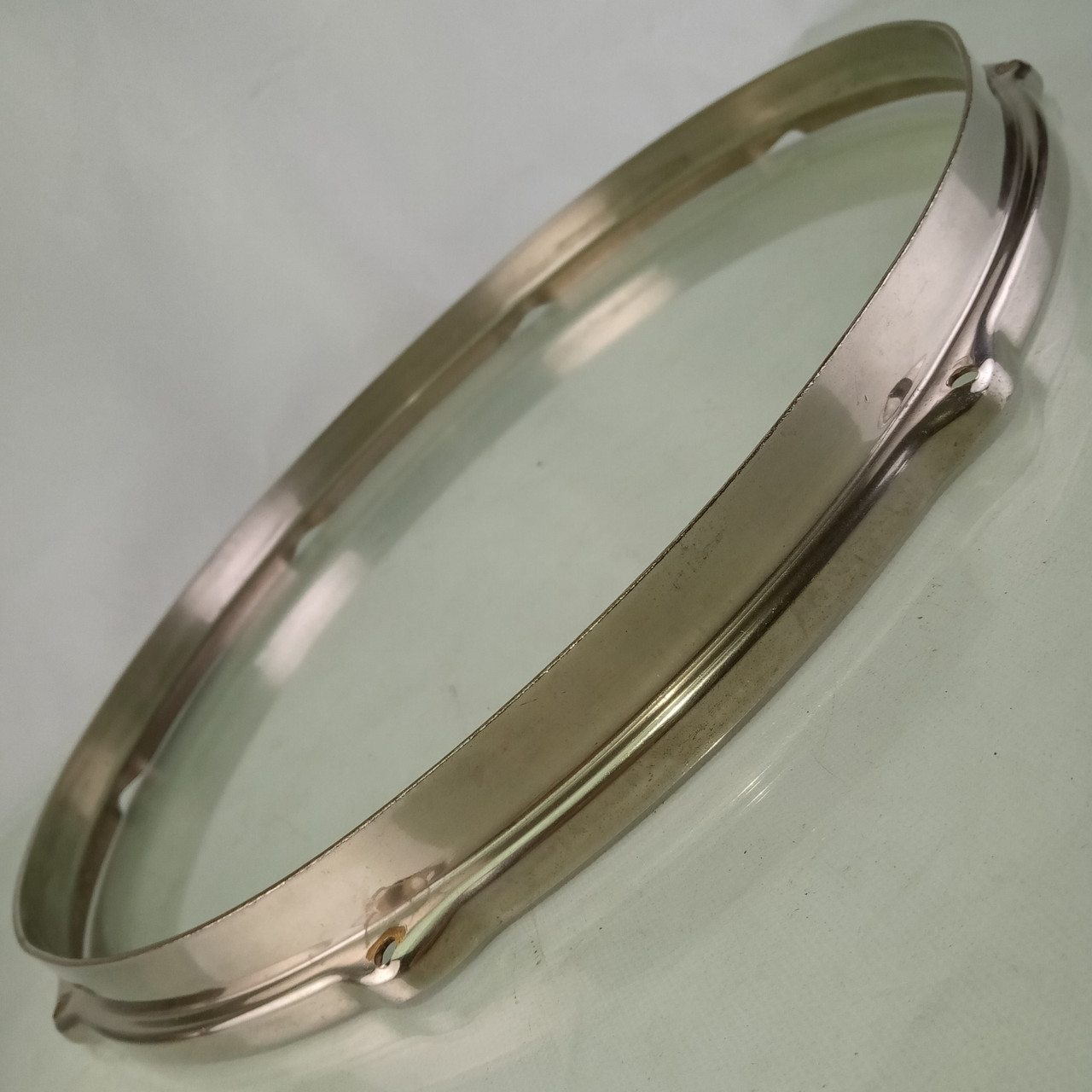 Leedy 14"Double-Flange Stick-Chopper Nickel-Brass Snare Drum/Tom Batter Rim/Hoop — main photograph