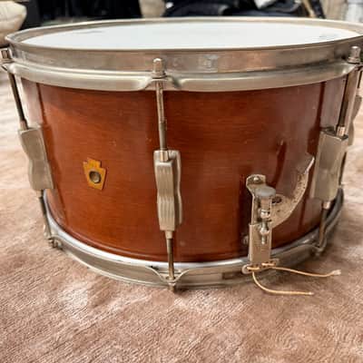 USED WFL 7 X 15 SNARE DRUM MAHOGANY SHELL; MAPLE RE-RINGS image 3