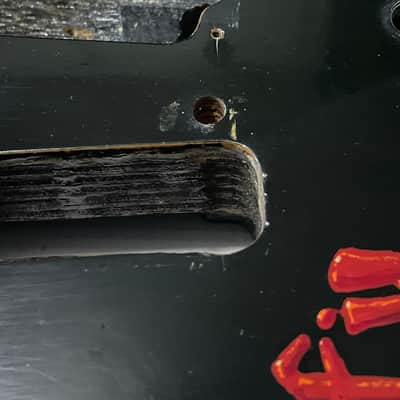 1980's Korean Kramer Striker 100st Black Single Pickup Guitar Body Floyd Ready Buffy Graphic image 10