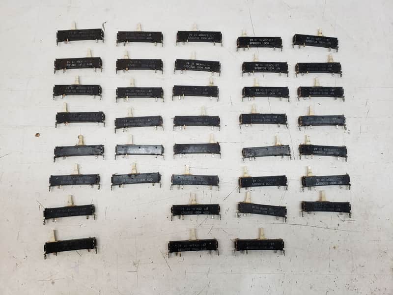 Used Set of 37 Original ARP Avatar Sliders for Refurbishing