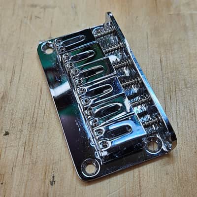 Squier Bridge Chrome, Genuine 2021 Squier Bullet Mustang HH 2020s - Chrome image 2