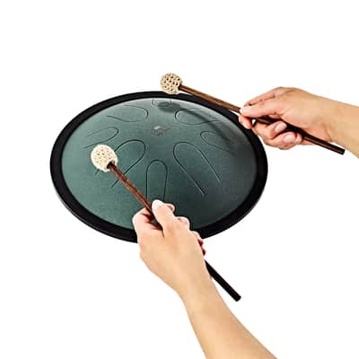 Meinl Sonic Energy 10" Compact Steel Tongue Drum, B Minor, 8 Notes, 432 Hz, Dark Green image 5