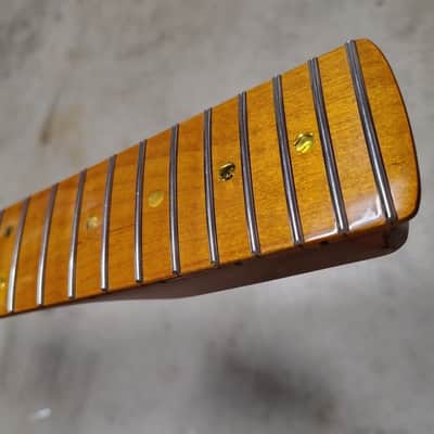 Flame Roasted Maple Strat Neck fits fender Stratocaster body 22 frets Modern image 6