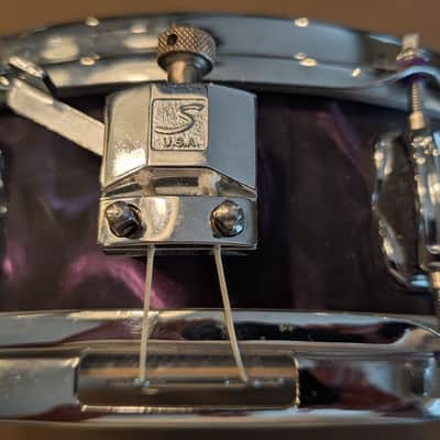 *Very Rare* Slingerland Radio King 4x14" Conway Era - Purple Satin Flame w/ Mini Sound King Snare Lugs image 3