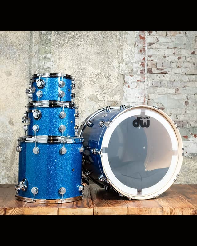 DW Collector's Series SSC Maple 4-Piece Drum Set - Blue Glass - Free Shipping image 1