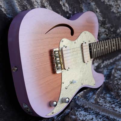 GB Liuteria Traditional Tele semi hollow purple walnut image 15