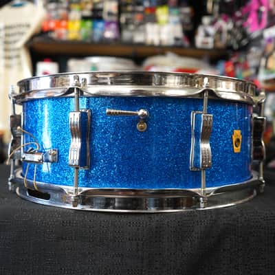 Vintage 1966 Ludwig USA Jazz Fest 5x14" Maple Snare Drum - Blue Sparkle image 11