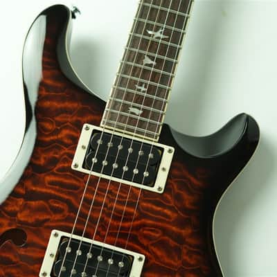 PRS SE Custom 22 Semi-Hollow Quilt Maple Top - Black Gold Sunburst image 3
