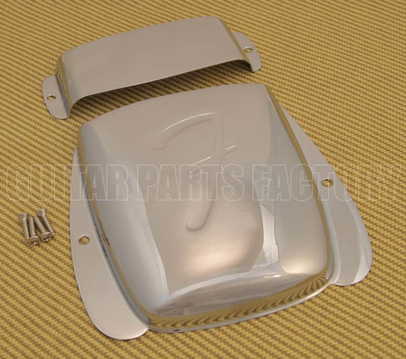 099-2088-000 Fender Pure Vintage American Jazz Bass Ashtray Set  Bridge & Pickup Cover  Chrome image 1