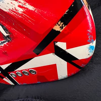Custom made Frankenbass Wolfgang Van Halen Frankenstein Bass Musikraft Neck Frankenstrat - Red/White/Black image 7