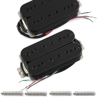 Neck+Bridge Pickup Set Ceramic Double Coil Humbucker Pickups for Electric Guitar Pickup Replacement-Black image 1