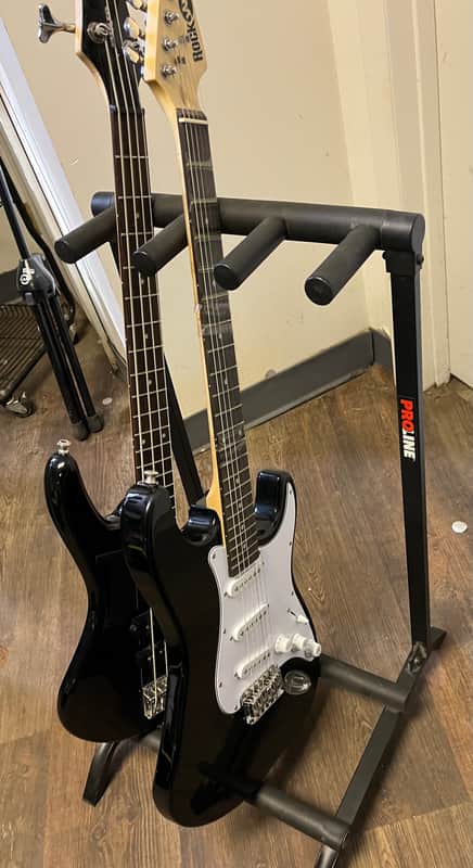 Proline PLMS3 3-Guitar Folding Stand 2010s - Black image 1