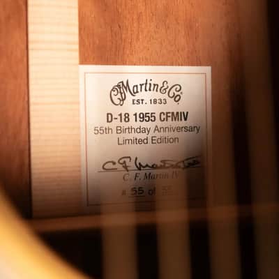 Martin D-18 1955 CFMIV 55th Birthday Anniversary Limited Edition Acoustic Guitar, 55 of 55 with Hardshell Case - Used image 19