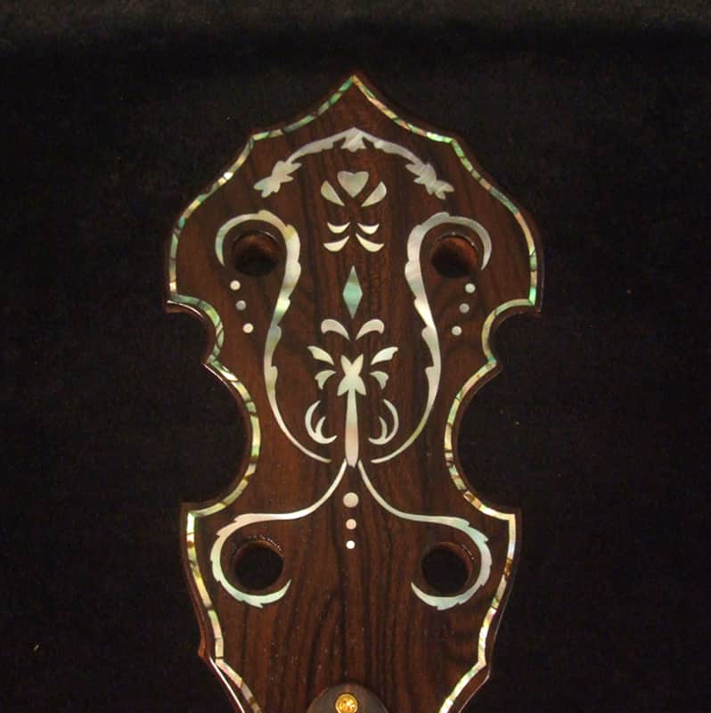 Handcrafted 5 String Banjo Neck, Solid Walnut & Mahogany DRAGON Inlay, Heel Carved, Bruce Wei BN-2020 image 1