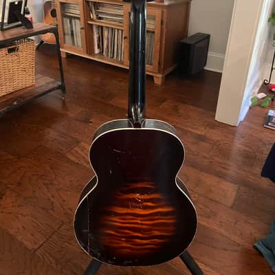 Lyra Acoustic Archtop 1930s Kay Harmony Oscar Schmidt May Bell - Sunburst Faux Flame Stencil image 13