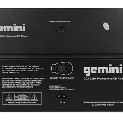 Gemini CDX-2250i Pro DJ Dual Two Deck Rack Mount CD/MP3 Media Player w/ USB image 3