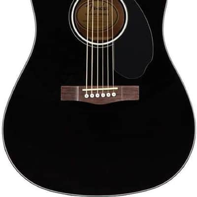 Fender CD-60SCE Dreadnought Cutaway Acoustic Electric Guitar, with 2-Year Warranty, Fishman Pickup and Preamp System, Black