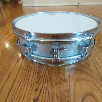 Ludwig Rare vintage 1962 jazz combo snare drum silver sparkle brass hoops mint condition! image 7