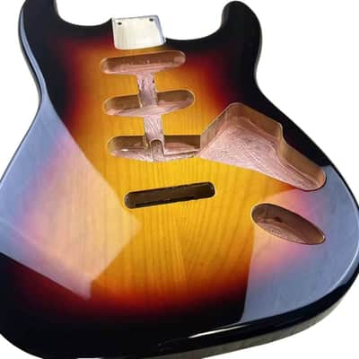Alder Wood Guitar Stratocaster Strat Style Body in Sunburst Finish image 4