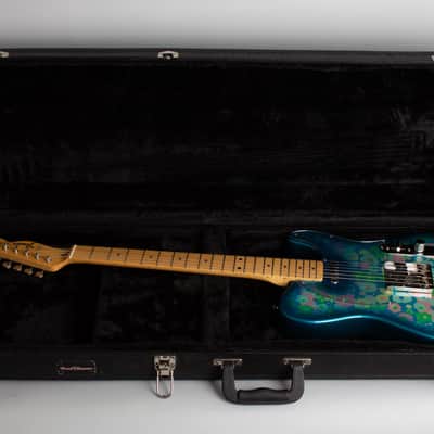 Fender Blue Floral Telecaster Solid Body Electric Guitar (2001), ser. #P077150, black tolex hard shell case. image 10