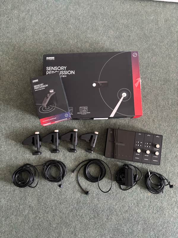 Evans Hybrid Sensory Percussion Sound System 4pc Sensor Set with Controller Module 2023 - Present - Black image 1