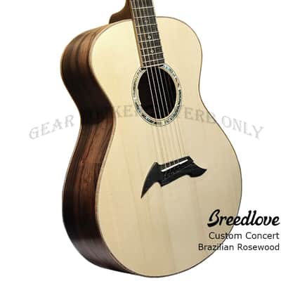 (Custom handMade in USA)Breedlove Concert all Solid Adirondack & 500years Brazilian Rosewood with L.R. Baggs pickup guitar Satin image 1