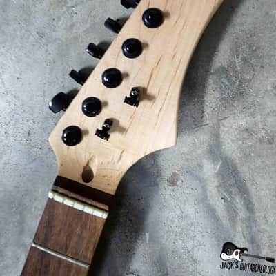 2 pc. Maple / Rosewood S-Style Guitar Neck w/ Hockey Stick Headstock & Black Tuners (1990s) image 1