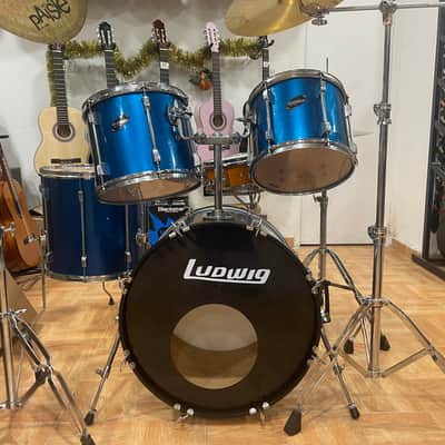 Batería acústica marca Ludwig Rocker 90's - Azul Metalico image 2