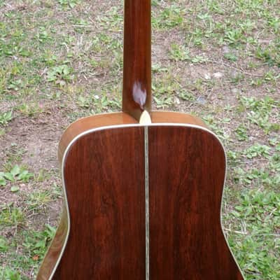 1975 Yairi YW-600 Dreadnought Guitar New Jacaranda Natural+Vintage Flight Case image 9
