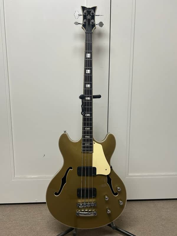 Schecter Corsair Semi Hollowbody Bass Guitar - Metallic Gold image 1