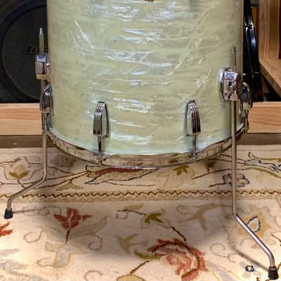 Ludwig White Marine Pearl 1960's -4 Piece Drum Set  W/ Jazz Festival SD image 15