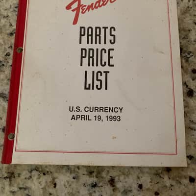 Fender Dealer Parts Price List 1993 image 1