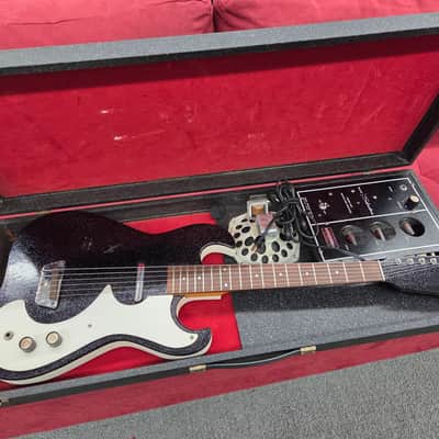 Silvertone Guitar in case with amp - Black Silvertone 1448 image 1