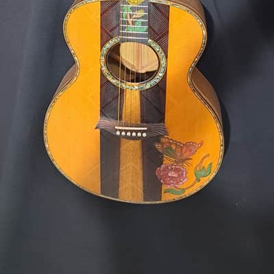 Blueberry NEW IN STOCK Handmade Acoustic Guitar Grand Concert Butterfly image 9