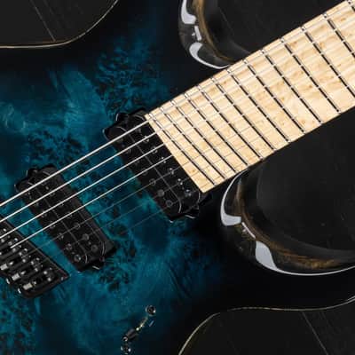 Mayones Duvell 7 Elite VF Custom Eye Poplar - Trans Teal Burst Gloss image 25