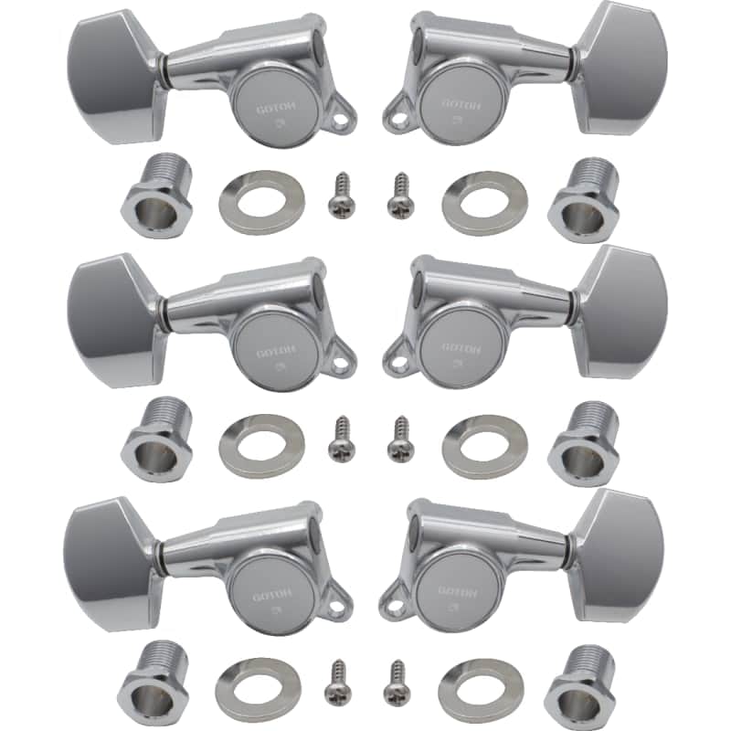 Gotoh Tuners - SG381, Large Schaller-style Knob, 3 per side, Color: Chrome image 1