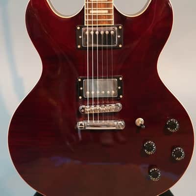 D'Angelico Premier DC Semi-Hollow No F Holes Wine Red w/Case - Used image 5