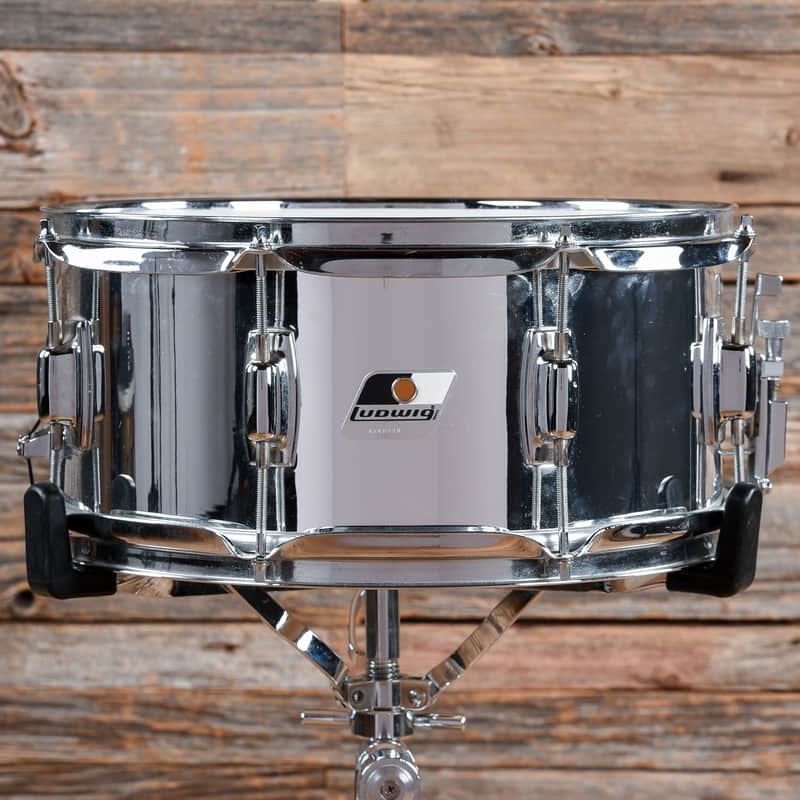 Ludwig LR751 Rocker 6.5x14" Chrome Over Wood Snare 1980s image 2