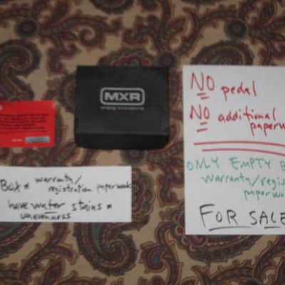 used condition (has some visible water stains & unevenness) genuine MXR EMPTY BOX ONLY for M296 Classic 108 Fuzz Mini + orig Warranty Registration paperwork with matching SN (NO pedal/NO additional paperwork, also NO adapter) 2018-2026 (specifically 2018) image 4