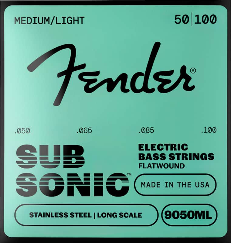 Fender 9050ML SubSonic™ 9050 Flatwound Stainless Steel Bass Strings; 50-100 image 1