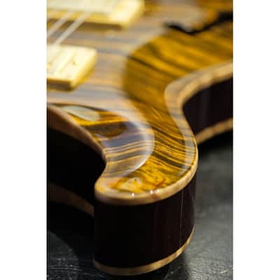 2001 PRS Private Stock Hollow Body II TI reverse LH lefthanded yellow tiger image 20