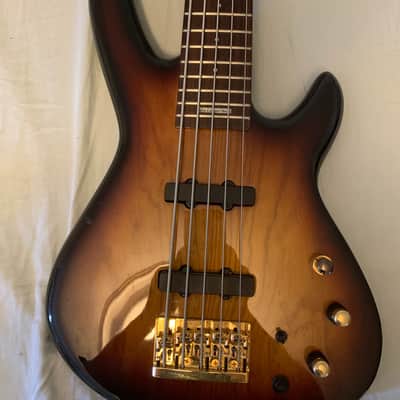 Aria MIJ custom shop AVB-MIDI-05 5-string active Jazz bass 1990s with piezo system and pitch-to-MIDI image 2