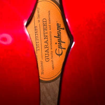 Epiphone The Dot ch  Cherry red electric guitar semi hollow body image 15