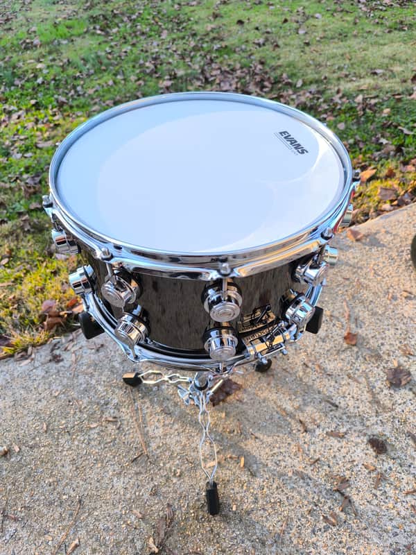 DW Collector's Series Black Nickel Over Brass 8x14" Snare Drum 2014 - 2021 - Black Nickel with Nickel Hardware image 1