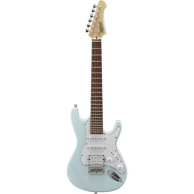 Mitchell TD100 Short-Scale Electric Guitar Regular Powder Blue 3-Ply White Pickguard image 3