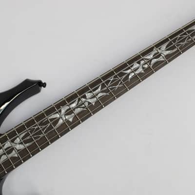 2006 ESP LTD F-405FM 5-String Bass, See Thru Black, Custom Tribal Inlays, Rare! image 14