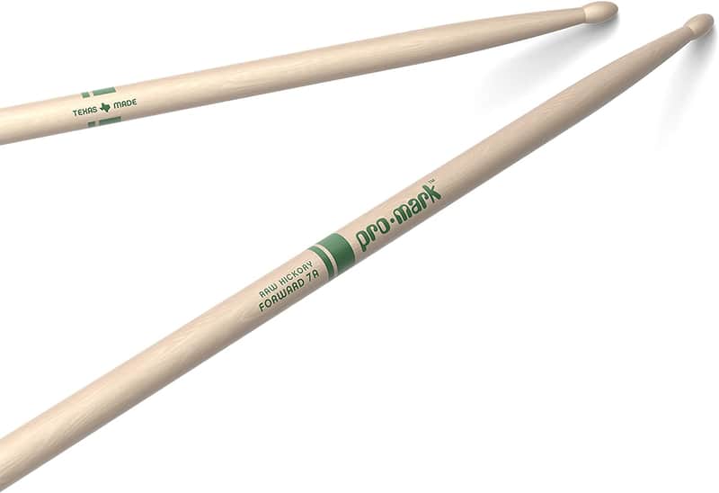 Promark TXR7AW Hickory 7A Natural Finish Wood Tip Drum Sticks image 1